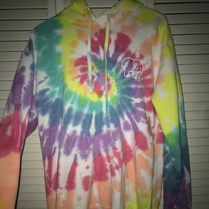 oversized tie dye ivory ella hoodie
